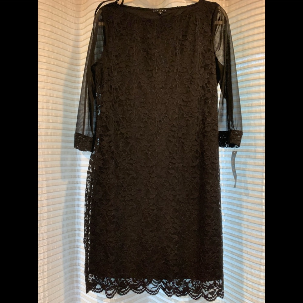 Black lace effect dress